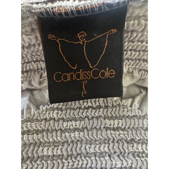 Candiss Cole Art-To-Wear Jacket Silver Crinkle Open Front One Size Quiet Luxury - Picture 10 of 16